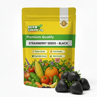 Sachet de graines de fraises noires imprimé sur mesure avec finition mate, pochette en PET durable et fermeture auto-adhésive