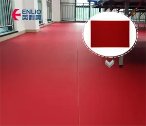 Enlio 3.5-9.0mm màu đỏ sân bóng bàn sàn idnoor chuyên nghiệp PVC thể thao sàn Mat bìa cho basketbal/pickleball/padel Tòa