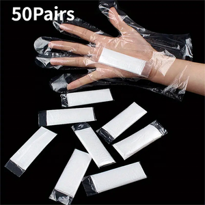Gants jetables en plastique PE pliés Gants PEHD pliants de qualité alimentaire emballés individuellement pour shampooing et salon de coiffure - Product Image 1