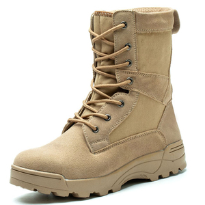 DF701 Tactical <b>Hiking</b> <b>Boots</b> Tan High Top Lace Up Outdoor All Seasons Durable Men Canvas <b>Boots</b> - Product Image 1