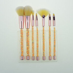 Nuevo para Unicorn 7 Liquid Makeup Brush Set Mermaid Series Crystal Quicksand 7PCs Pelo sintético para uso facial - Product Image 5