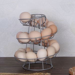 Custom Chicken Metal <b>Wire</b> Dispenser <b>Rack</b> Spiral Design Egg Storage Display Holder Basket for Countertop Kitchen - Product Image 3
