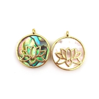 Collier en pierre naturelle de design tendance, pendentifs en coquille de nacre blanche, bijoux plaqués or, coquille d'ormeau, fleur de lotus, breloques rondes, bricolage