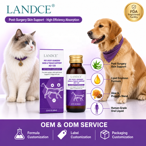 Liquide cicatrisant pour chiens et chats Landce, collagène, aloe vera, <span class=keywords><strong>propolis</strong></span>, récupération post-chirurgicale, réparation cutanée, vente en gros, OEM, ODM, complément alimentaire pour animaux de compagnie - Product Image 1