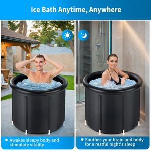 Baignoire à glace portable et légère en PVC avec couvercle et sac de rangement, durable pour la maison et les voyages, pour adultes, athlètes et utilisation en extérieur - Product Image 4