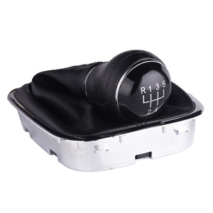 Volkswagen Polo Manual Transmission Gear <b>Shift</b> <b>Knob</b> Black Leather 5 Speed 6 Speed Classic Style - Product Image 2