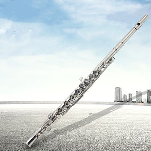 Boa Qualidade C Tone Buraco Fechado Niquelado 16 Furos Left Handed Flauta WoodWind Instrumento - Product Image 3
