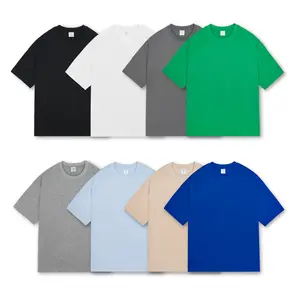 Benutzer definierte Mock Neck T-Shirt Übergroße Box T-Shirts Männer Dicker Hals Rippen kragen Baumwolle Weiß Drop Schulter T-Shirt für Männer