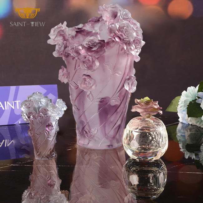 Customization High Grade Floor Vase Crystal Jar Vase Incense Burner Fragrance Set