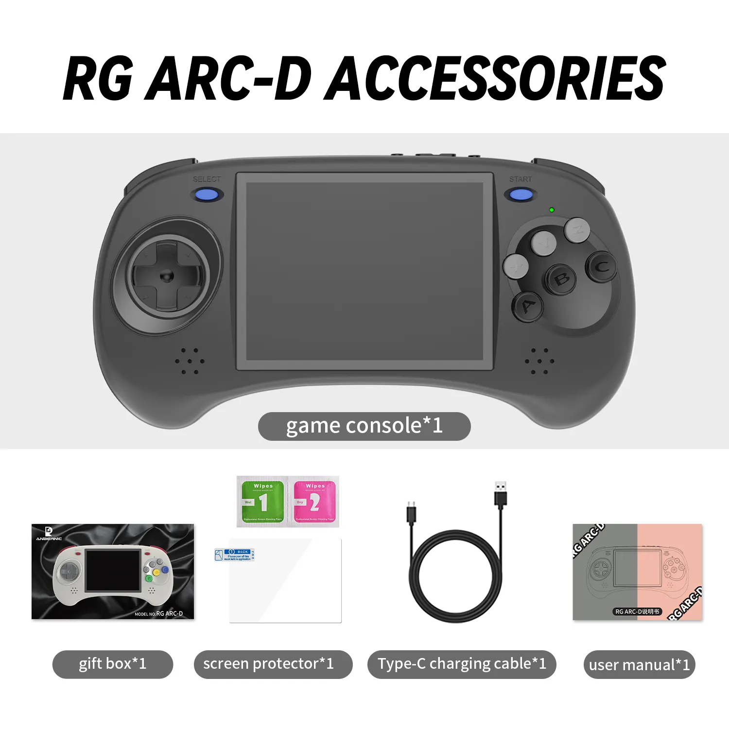 ANBERNIC RG ARC-S ARC-D Console di gioco portatile 4 pollici IPS Android 11 Linux Retro lettore Video supporto cablato maniglia WIFI BT.