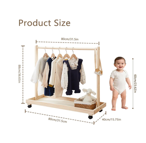 Appendiabiti <span class=keywords><strong>per</strong></span> bambini con ripiano portaoggetti e asta appendiabiti, in legno massello, guardaroba <span class=keywords><strong>per</strong></span> cani e gatti, appendiabiti <span class=keywords><strong>per</strong></span> <span class=keywords><strong>cameretta</strong></span> dei bambini, stanza dei bambini - Product Image 3