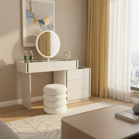 Table de maquillage moderne de luxe avec miroir réglable, cadre en aluminium, bois massif blanc et noir, pour chambre à coucher, YIFAN