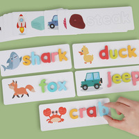 Tarjetas de Ejercicios de Ortografía Personalizadas, Bloques de Alfabeto, Juegos de Mesa de Rompecabezas de Emparejamiento, Juguetes Educativos de Aprendizaje para Niños y Niñas