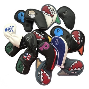 Housse de tête de club de <span class=keywords><strong>golf</strong></span> en cuir PU magnétique à motif personnalisé pour Driver, Fairway, Hybride, bois 1, 3, 5 ou fer, blade, mallet, putter - Vente directe fabricant - Product Image 3