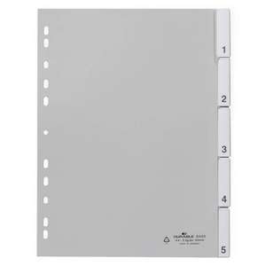 DURABLE - 6440-10 Divider A4 5 heat-sealed buttons in PPL, grey (multi-pack) ORGANIZATION AND <b>FILING</b> <b>PRODUCTS</b> - Product Image 2
