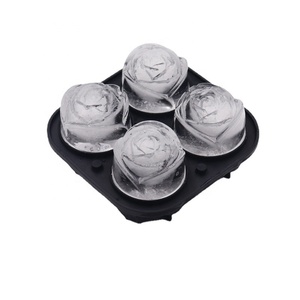 Plateau à glaçons à <span class=keywords><strong>4</strong></span> cavités à dégagement facile Moule à glaçons rose en silicone 3D de 2 pouces pour cocktail whisky <span class=keywords><strong>bourbon</strong></span> - Product Image 1