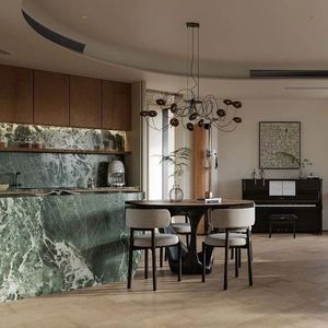 Meubles de cuisine modernes minimalistes de luxe sur mesure, design de la maison entière, meubles de chambre à coucher avec dimensions personnalisées pour les hôtels et les villas - Product Image 6