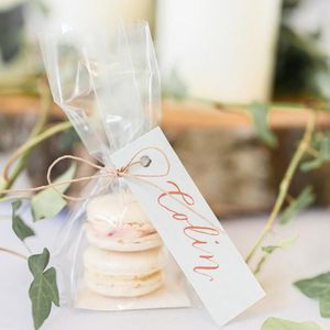 50 Pcs 4x2x8 Inch Gusseted Cellophane <b>Bags</b> With Ribbon <b>For</b> Smores And <b>Cupcakes</b> - Product Image 3
