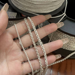 थोक फैशन के अच्छे गहने 925 असली स्टर्लिंग चांदी गेहूं चेन 1.5/2/3/4/5 मिमी 925 चांदी गेहूं चेन हार - Product Image 5