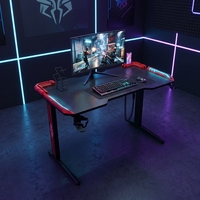 Vente directe d'usine personnalisable 120cm noir fibre de carbone rvb bureau PC de jeu table extensible pour les jeux sur ordinateur