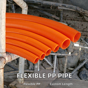Tubo Corrugado Flexible de PP Naranja, Conducto de Protección de Cables Redondos, Longitud Personalizada para Equipos Eléctricos - Product Image 2