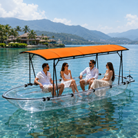 Bateau de tourisme transparent pour 12 passagers avec échelle d'accès pour projets de stations balnéaires et de zones scéniques