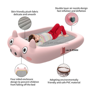 Cama inflable de dibujos animados de cerdo personalizada de fábrica, cama inflable portátil para niños pequeños, colchón de aire para bebés de viaje para niños - Product Image 2