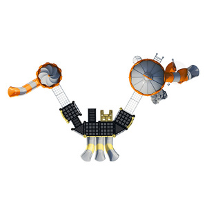 אליטה מגרש משחקים חיצוני גדול ציוד משחקים לילדים פרק טירה גג שקופית פלסטיק צינור מגולוון 10 + ילדים קיבולת - Product Image 3