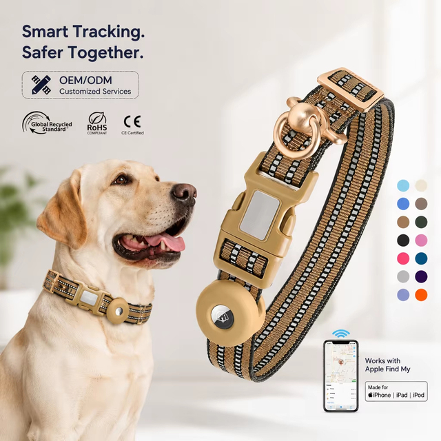 High Quantity Pet Collars Adjustable Nylon Soft Collar De Perros Reflective Puppy Dog Tactical Collar With Airtag Holder