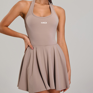 Ropa deportiva personalizada Falda Ropa DE TENIS Fitness <span class=keywords><strong>Gym</strong></span> All-In-One Nuevo vestido ahuecado en la espalda con pantalones cortos - Product Image 3