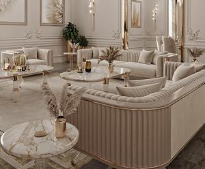 أريكة غرفة معيشة فاخرة حديثة من المخمل الراقية - Product Image 4