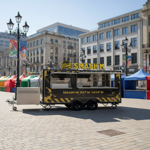 Nouvelle remorque alimentaire personnalisée en fibre de verre, cuisine mobile, camion de restauration, équipement de cuisine complet <span class=keywords><strong>pour</strong></span> la vente de snacks, la vente ambulante et la restauration - Product Image 1