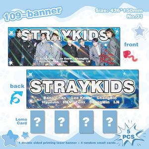 Enlace Total |   Pancarta Portátil de Doble Cara con Estampado de Kpop Stray Kids/Twice/Baby Monster, Regalo para Fans - Product Image 1