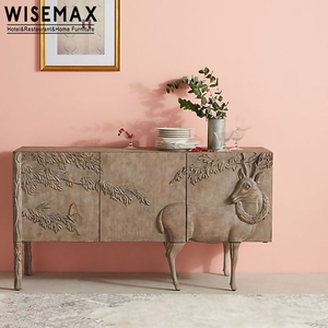 WISEMAX FURNITURE French light luxury high cabinet retro art floor cabinet American style cabinet