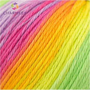 Wholesale Charmkey 100% Cotton Gradient <strong>Variegated</strong> <strong>Yarn</strong> Soft Macaron Solid Color Crochet <strong>Yarn</strong> for Doll Baby Garment DIY Craft - Product Image 4