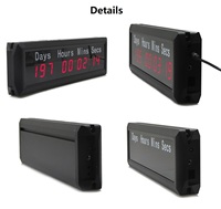 LED Programmable 1 pouce Rouge 9 chiffres Affichage de la date LED 999 jours Compte à rebours numérique Horloge murale pour le Nouvel An et Noël Compteur