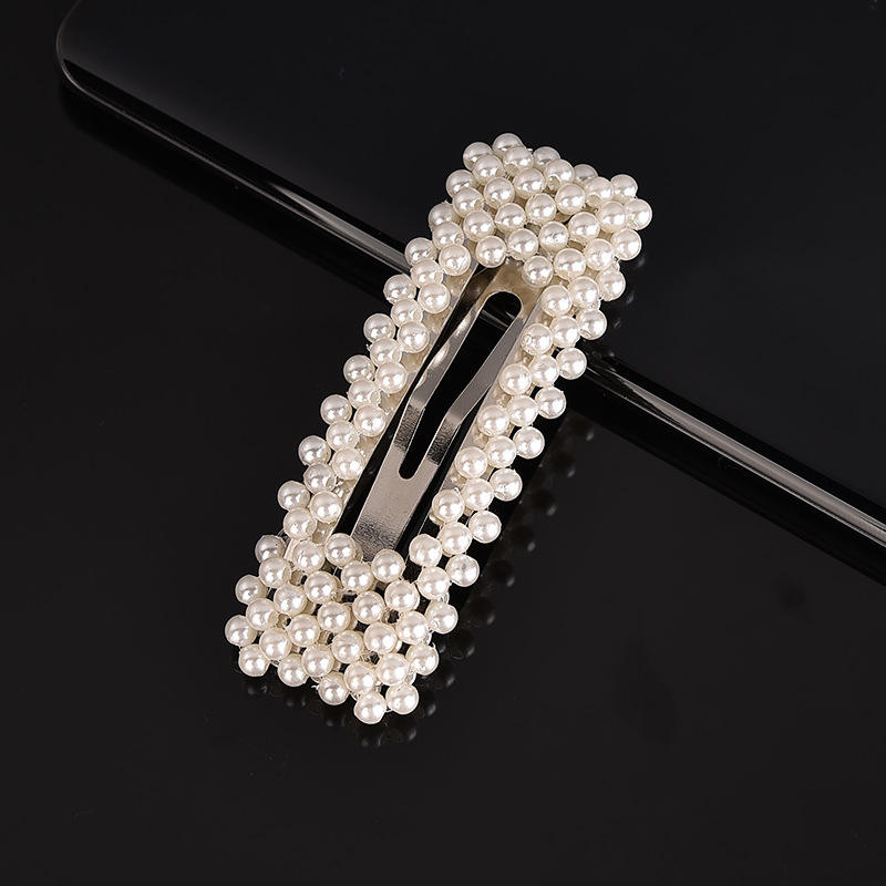 8cm Pearl rectangle Silver