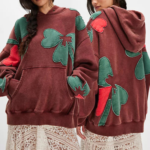 Tùy Chỉnh V Cổ Áo Thun Áo Trọng Lượng Nặng 500gsm Đính Thêu Pháp Terry Đá Rửa Quá Khổ Áo - Product Image 1