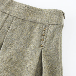 Custom Wool Blended Midi <strong>Skirt</strong> in Ginger Elegant Ladies Tweed Swing <strong>Tartan</strong> <strong>Skirt</strong> <strong>Women</strong> - Product Image 4