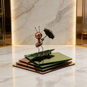 Zilverkleurig koperkleurig getint ultrahelder gehard spiegelglas voor gebouwen, multifunctionele LED gehard glazen spiegel - Product Image 5