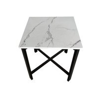 Mobilier Commercial d'hôtellerie 70x70 CM, Table carrée en pierre frittée, Table à manger d'hôtel