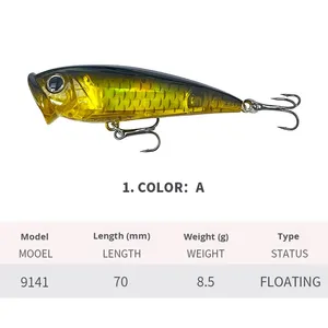 Appâts durs d'eau douce, surface, vague d'eau, escalade, <span class=keywords><strong>leurre</strong></span> de pêche en <span class=keywords><strong>mer</strong></span>, pour bar et truite, cible de pêche en eau salée, 70mm/8.5G, 9141 - Product Image 3
