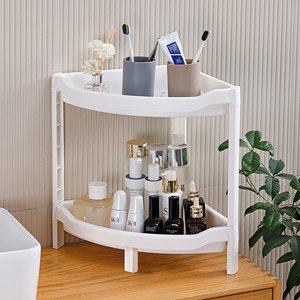 Chất lượng cao Rắn hai lớp tam giác góc Kệ nhựa tốt cho lưu trữ hiện đại trong phòng tắm nhà bếp phòng khách-đôi tầng - Product Image 3