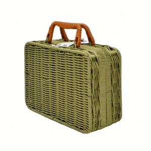 Woven <b>Storage</b> Plastic Rattan Organize Box Home Organization Bins With Lids Gift Boxes for Guests Picnic Basket <b>Suitcase</b> - Product Image 1