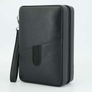 กล่องใส่ซิการ์หนังแท้สุดหรูแบบพกพาสำหรับเดินทาง พร้อมที่จุดไฟแช็กและที่ตัดซิการ์  ตกแต่งด้วยโลโก้แบบนูน  สำหรับซิการ์สองมวน เหมาะสำหรับห้องนั่งเล่น - Product Image 6