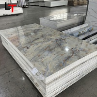 Panneau Mural UV d'Impression 3D 2MM Faux Imperméable en PVC, Plaque Décorative Effet Marbre, Feuille Plastique en Charbon de Bambou, Ardoise en Cristal de Carbone