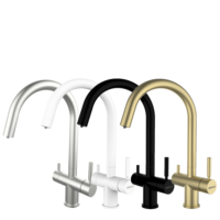 Robinet de cuisine doré satiné à 3 voies avec osmose inverse Robinet filtre à eau potable en acier inoxydable 304 Robinet à 3 voies