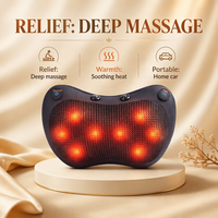 Oreiller de massage cervical à domicile avec fonctions de physiothérapie infrarouge, de vibration et de pétrissage – Appareil de soulagement pour le cou et les épaules à brancher