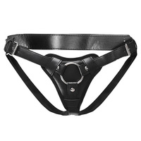 Arnés de Bondage de Cuero PU HM BDSM con Dildo, Juguete Sexual para Adultos, para Mujeres y Hombres, Bragas Negras, Strapon Usable