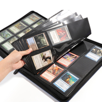 Álbum Coleccionable de Tarjetas Negras Personalizado, 9 Bolsillos, Cubierta de Cuero, Álbum para Tarjetas Coleccionables